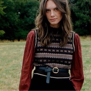 DOEN ANIENE VEST -- BURGUNDY MONTE ROSA